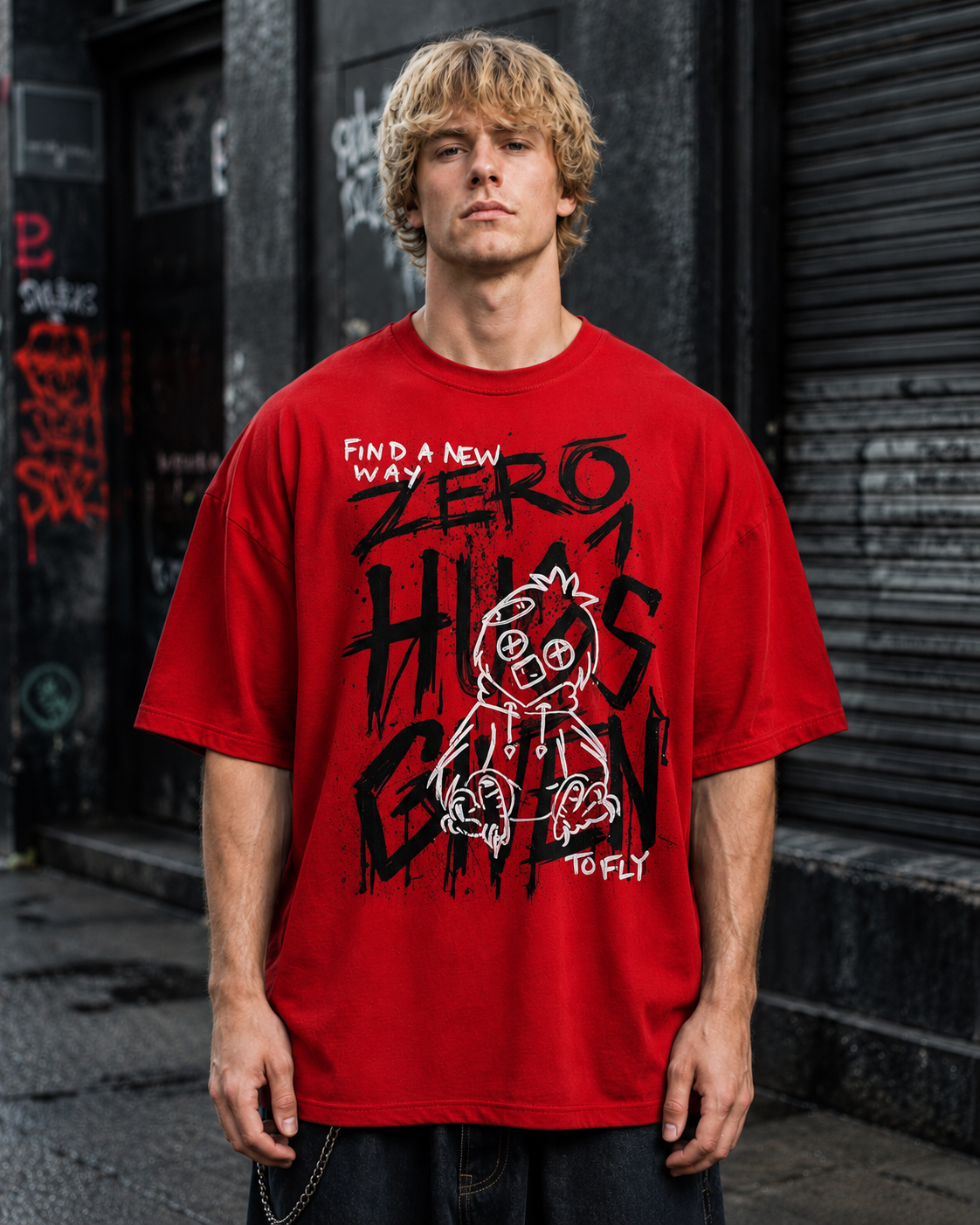 ZERO HUGS GIVEN — Oversized Graphic T-Shirt | Pre-Order