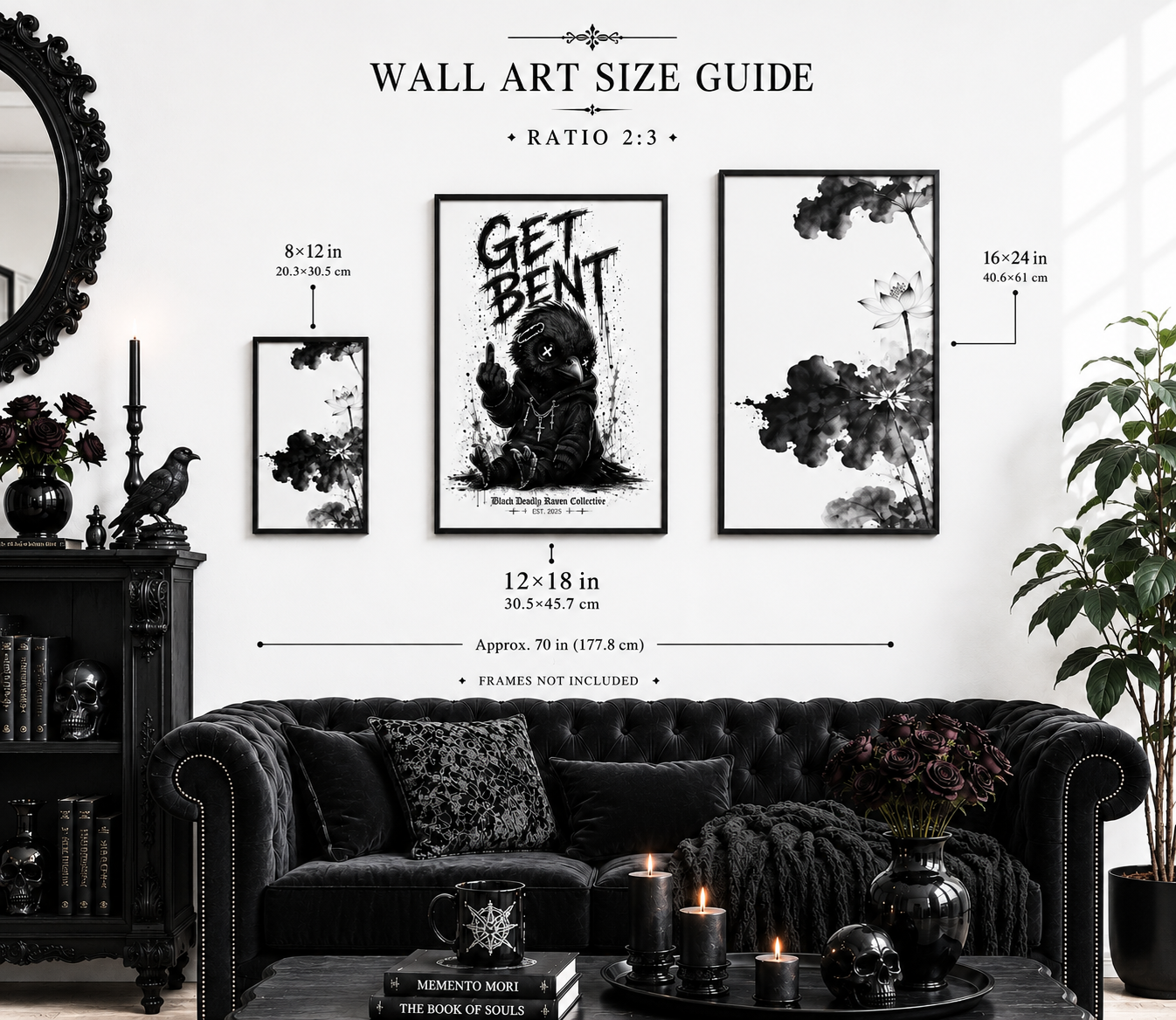 Get Bent – Gothic Raven Art Print
