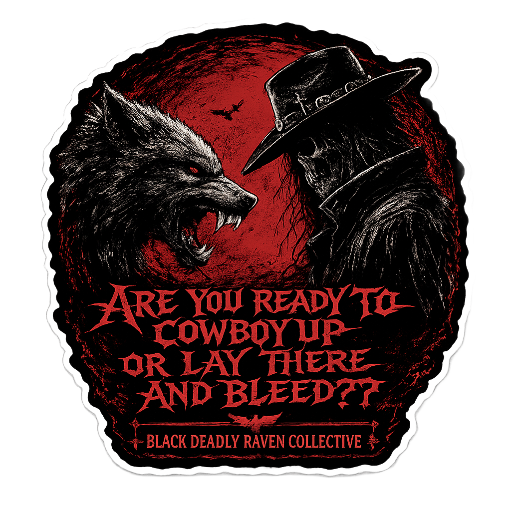 Cowboy Up Or Bleed Vinyl Sticker