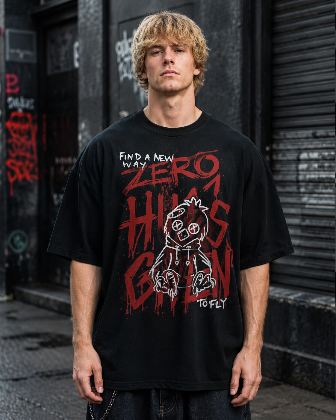 ZERO HUGS GIVEN — Oversized Graphic T-Shirt | Pre-Order