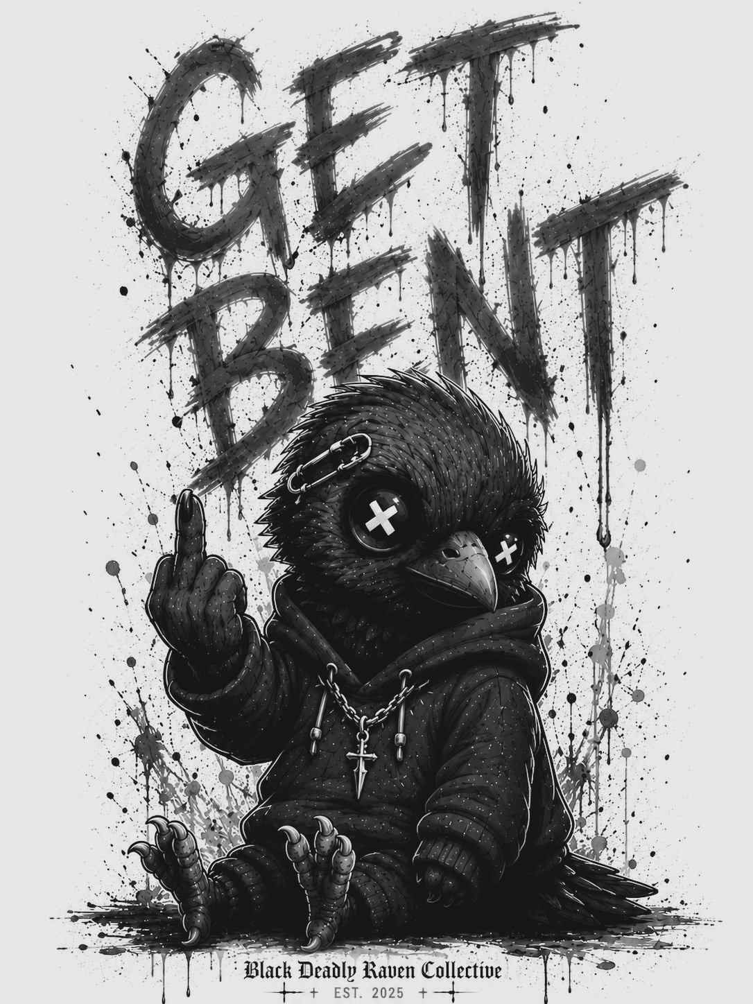 Get Bent – Gothic Raven Art Print